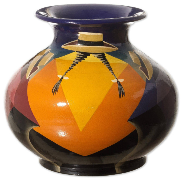 Novica The Meeting And Ceramic Vase Contemporary Vases By Novica Houzz 3793