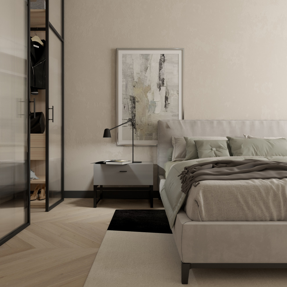 Спальня в тёплых тонах