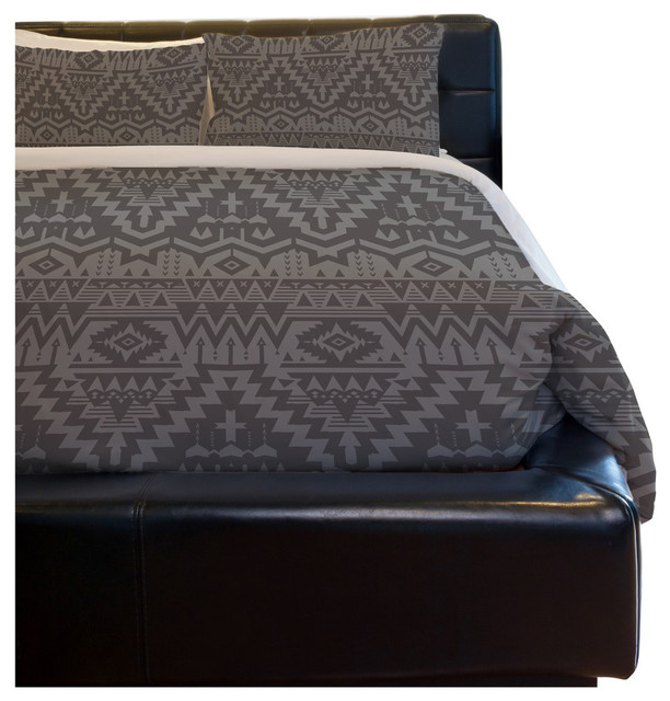 Tribal Zigzags Taupe Duvet Cover Southwestern Duvet Covers