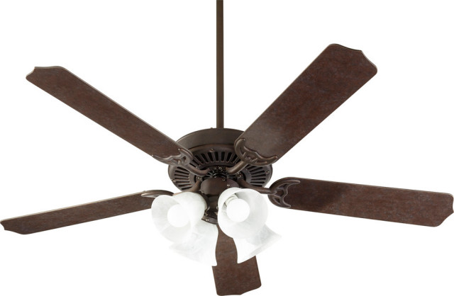 Capri Ix Traditional Ceiling Fan, Toasted Sienna With Faux Alabaster, Walnut