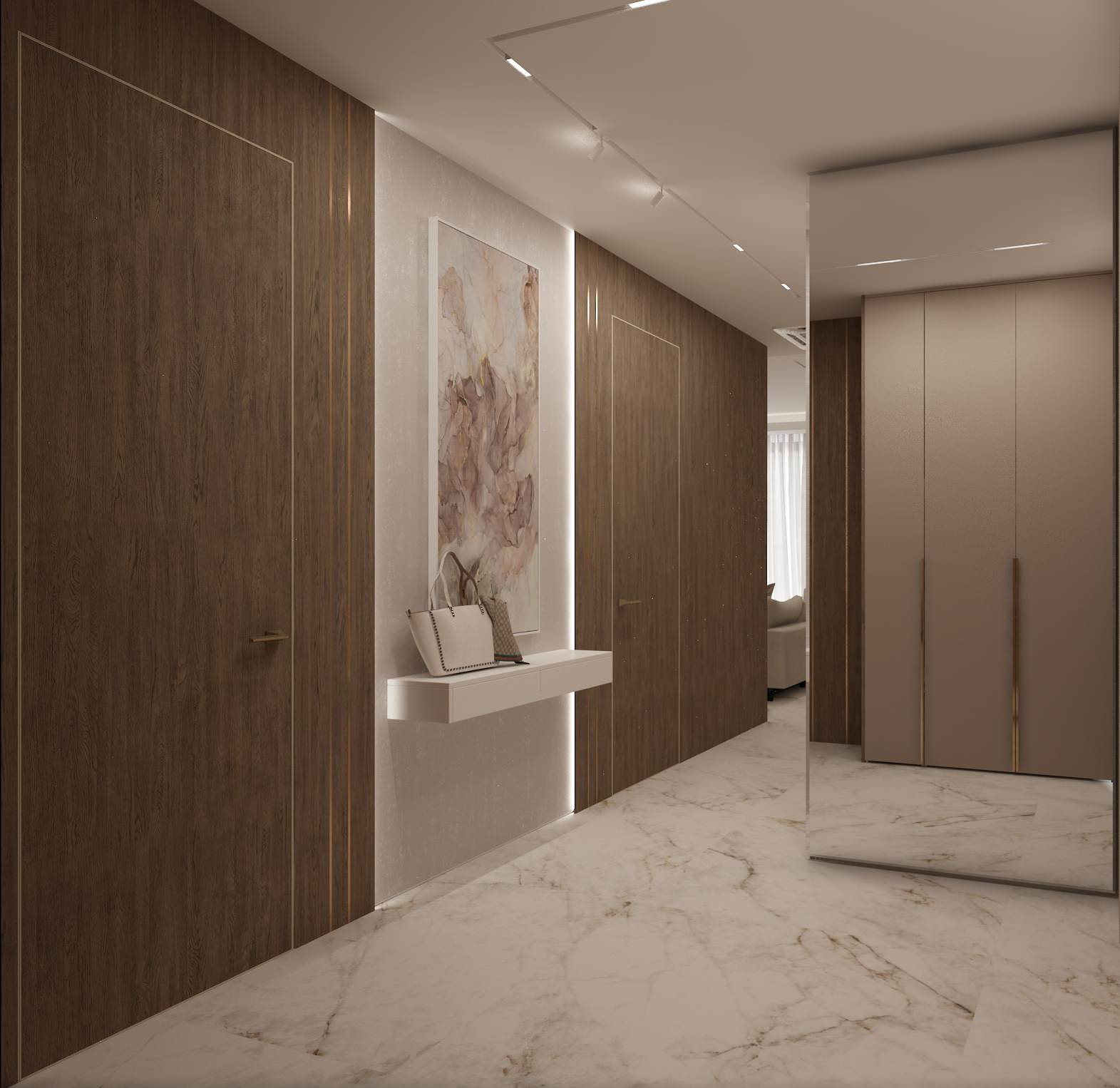 Гостиная и прихожая. Квартира Клубный дом "На Арочной"