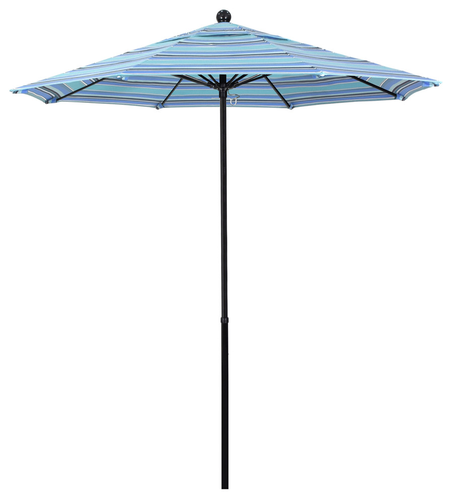 7.5'  Black Push Lift Fiberglass Umbrella, Sunbrella, Dolce Oasis