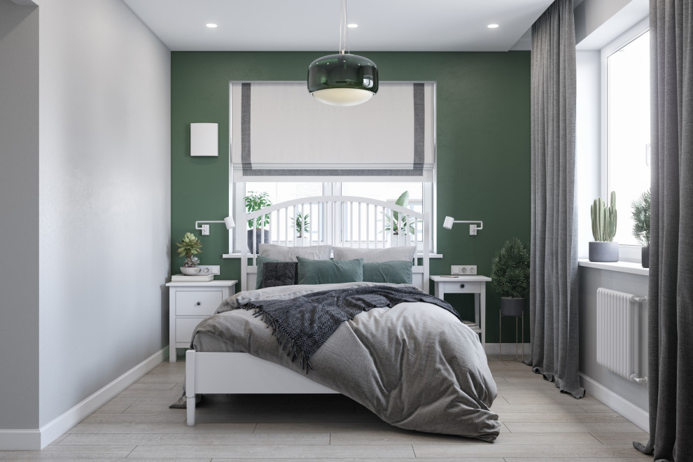 Дизайн квартиры в современном стиле. Цветные акценты и библиотека в 90 м. кв.