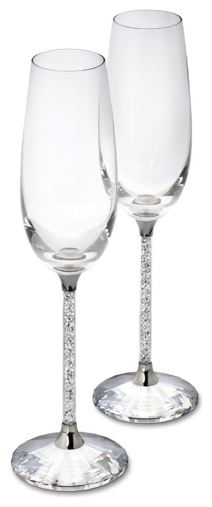 Swarovski Crystalline Toasting Flutes, Set of 2 - Contemporary - Wine  Glasses - by Dalmazio Imports | Houzz