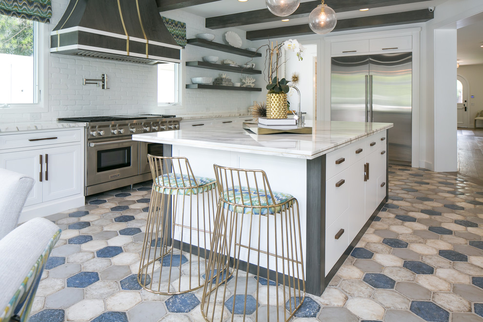 Inspiration for a transitional kitchen remodel in Orange County