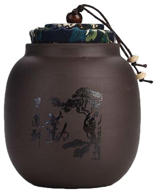 Ceramic Tea Storage Container, 3.1"x3.9", 26 Asian Kitchen