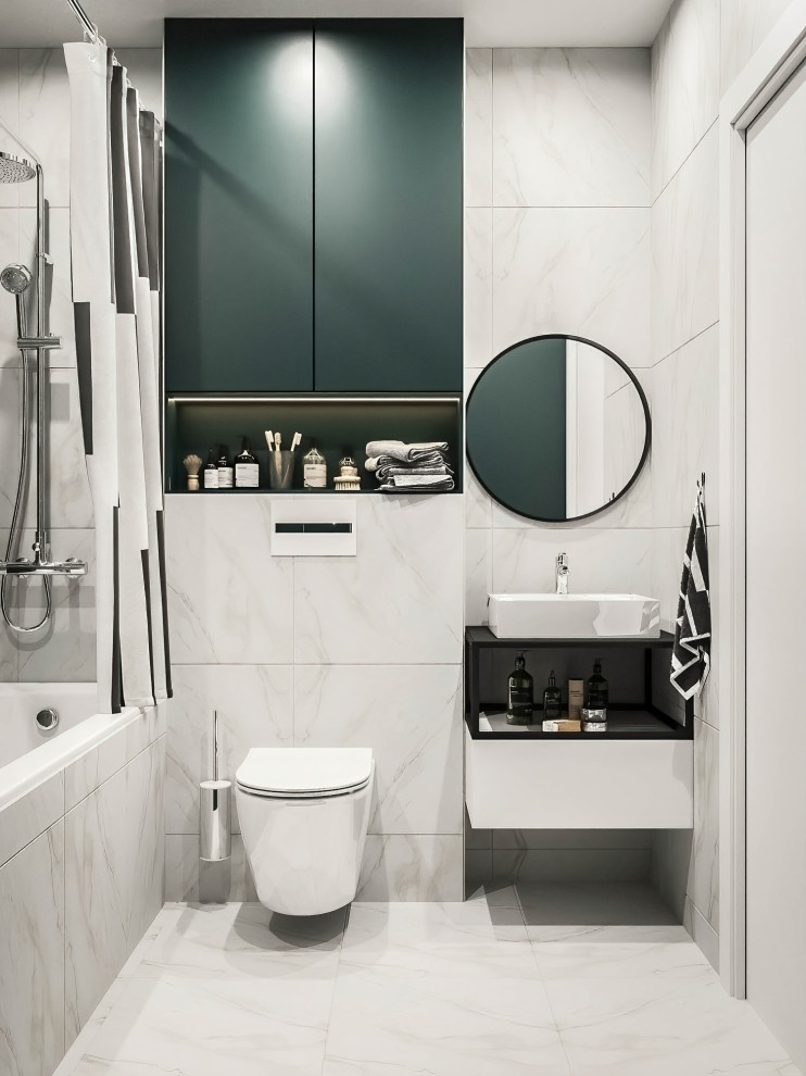 современные ванные душевые