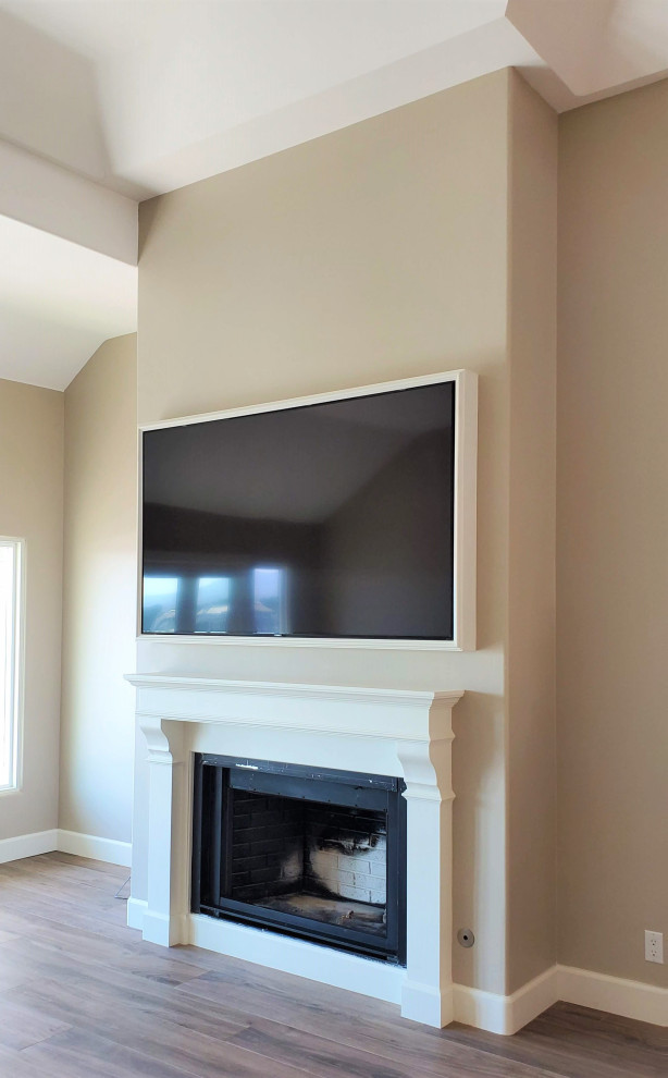 Example of a small transitional home design design in Orange County