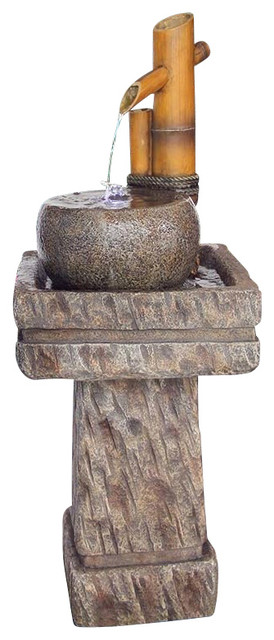 Bamboo Wellspring Pedestal Fountain