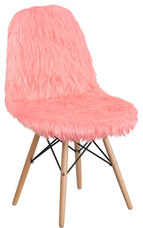 Shaggy Chair, Hot Pink Midcentury Dining Chairs by BisonOffice