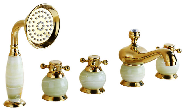 La Rochelle 5 Piece Deck Mount Bathtub Faucet Traditional Tub