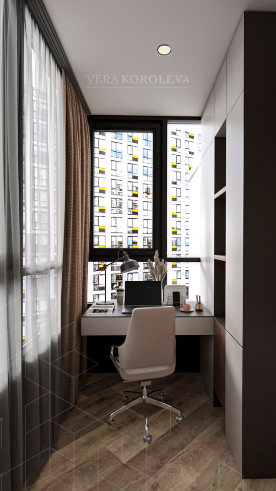 Дизайн-проект двухкомнатной  квартиры с золотыми акцентами в ЖК "Q-Мир"