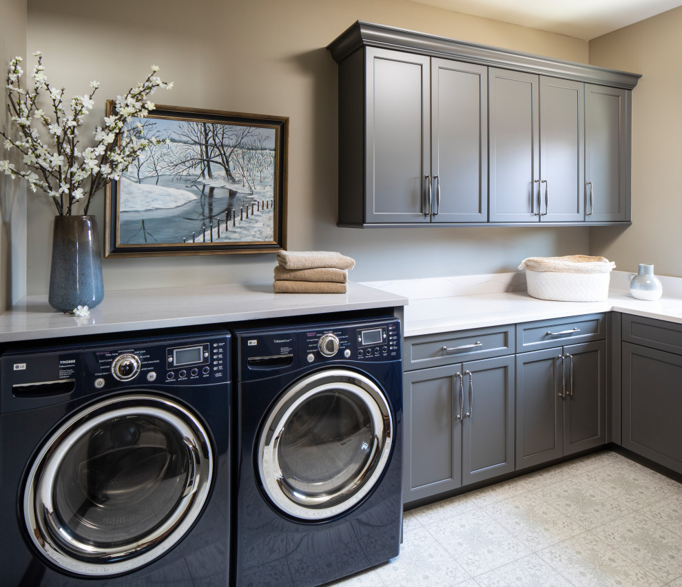 Inspiration for a large country laundry room in Minneapolis.