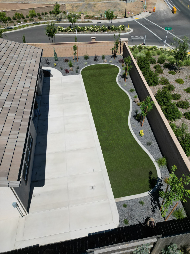 Roseville Backyard Turf and Concrete