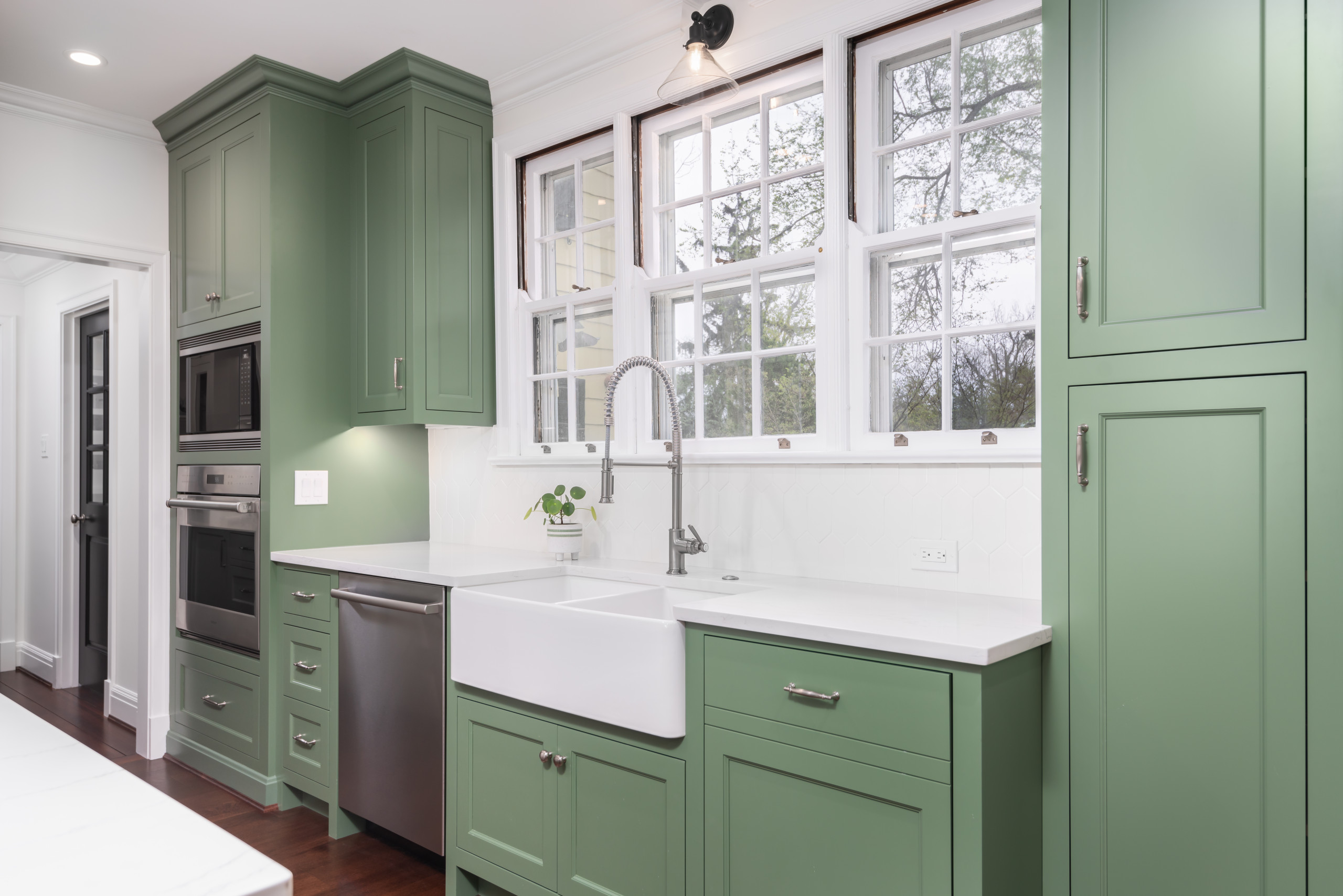 Farrow & Ball Lichen Green Painted Ash kitchen - Traditional - Kitchen -  Other - by Idesign Interiors (SW) Ltd