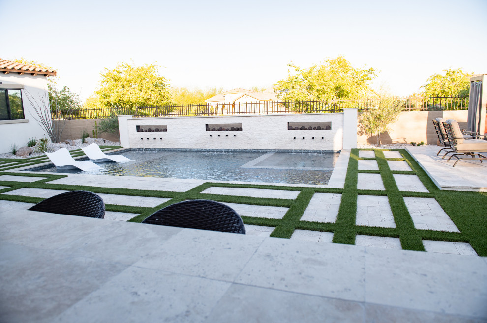 Fountain Hills AZ Contemporary pool, hardscape and landscape