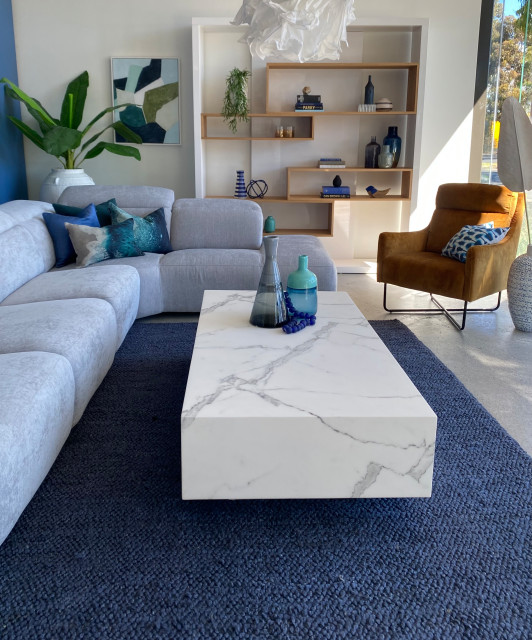Modern Mediterranean middelhavsstil-dagligstue