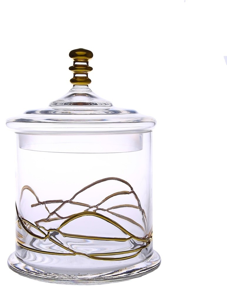 Classic Counter Top Glass Cookie Jars With Metal Lids Glass Designs