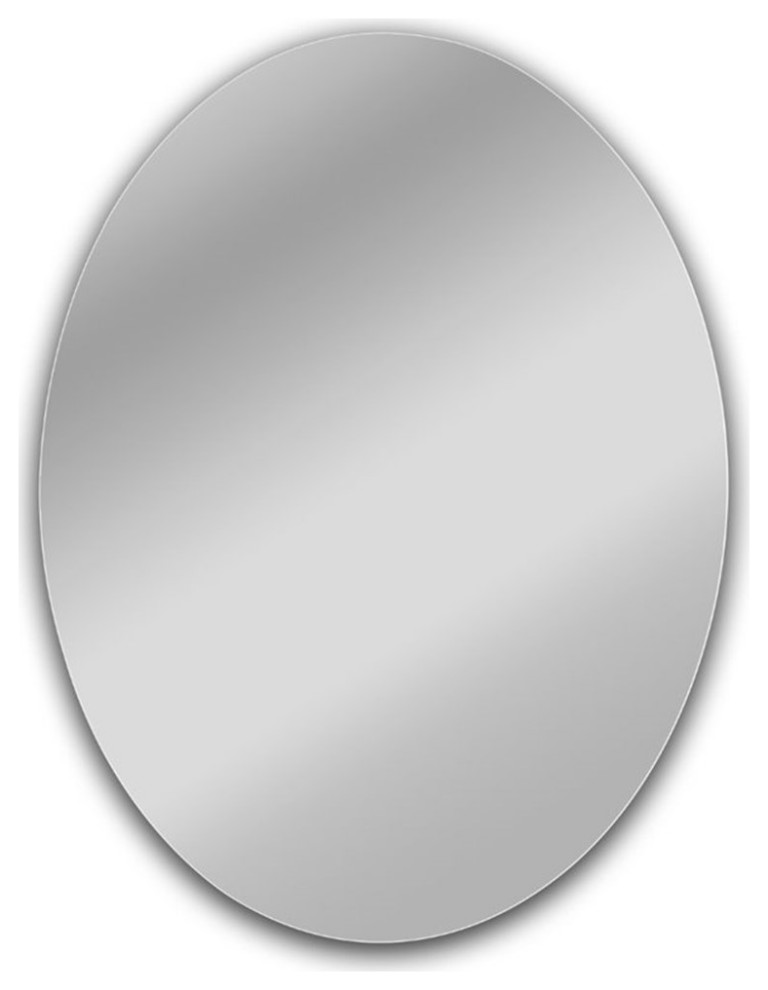 CHLOE Maisie Large Frameless Wall Mirror 28x35, 28" x 35" Contemporary Wall Mirrors by