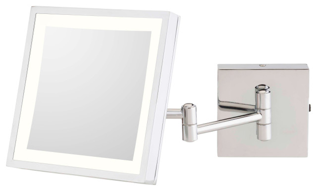 Square Rechargeable LED Lighted Wall Makeup Mirror - Modern - Makeup ...