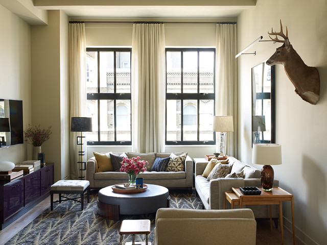 Tribeca Loft contemporary-vardagsrum
