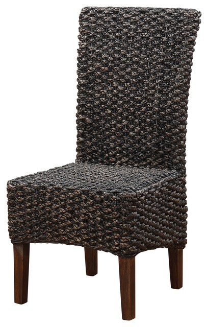 Meadow Wicker Dining Chair In Brick Brown Set Of 2 Tropical Meadow Wicker Dining Chair In Brick Brown Set Of 2
