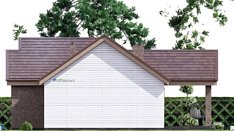 Проект одноэтажного дома 14х14м S118м2 F-16712