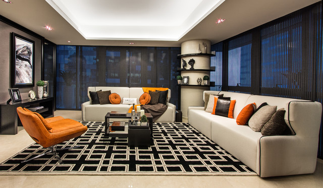 One Shenton Sky Suite contemporary-vardagsrum