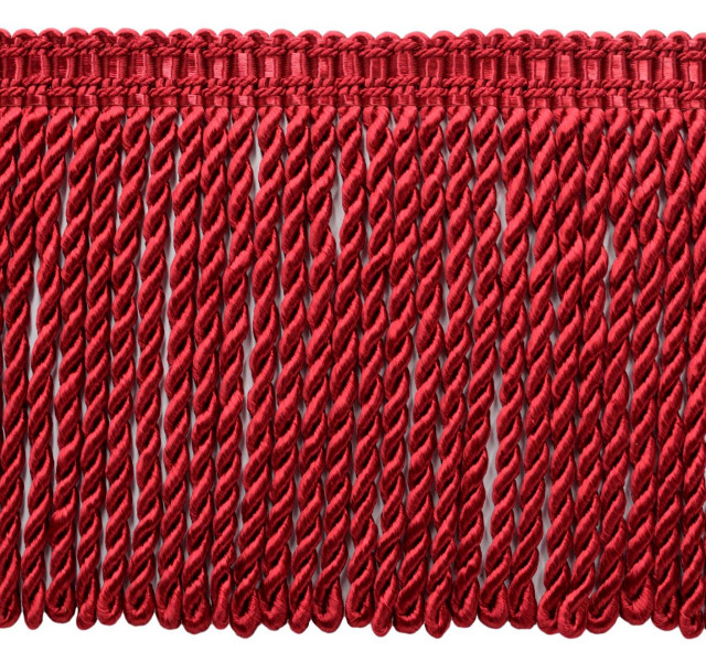 Cherry Red 6" Bullion Fringe Trim, Decorative Gimp Design (By The Yard