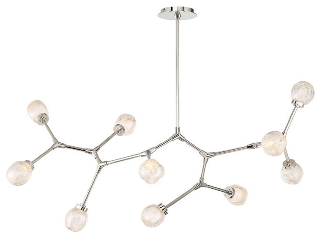 Modern Forms PD-53751 Catalyst 10 Light 51"W LED Abstract - Polished Nickel