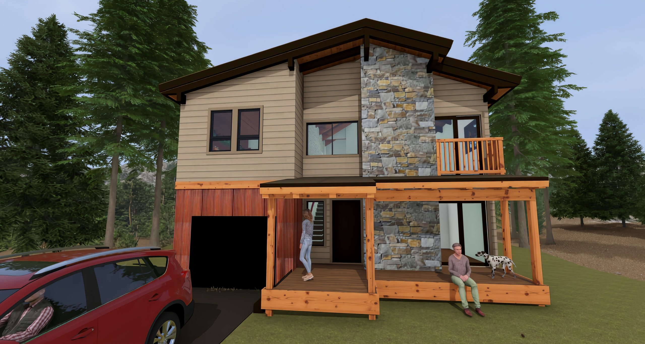 Exterior material rendering option 1