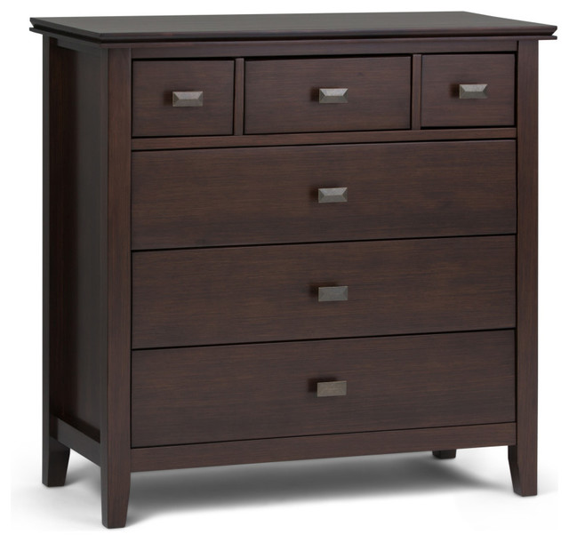 Artisan Solid Wood Bedroom Chest of Drawers, Russet Brown
