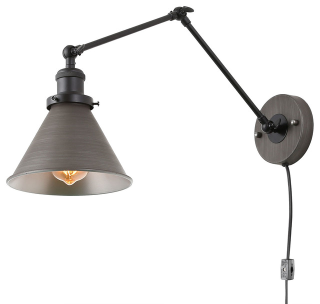 Lnc 1 Light Wall Sconce Plug In, Industrial Swing Arm Lamp