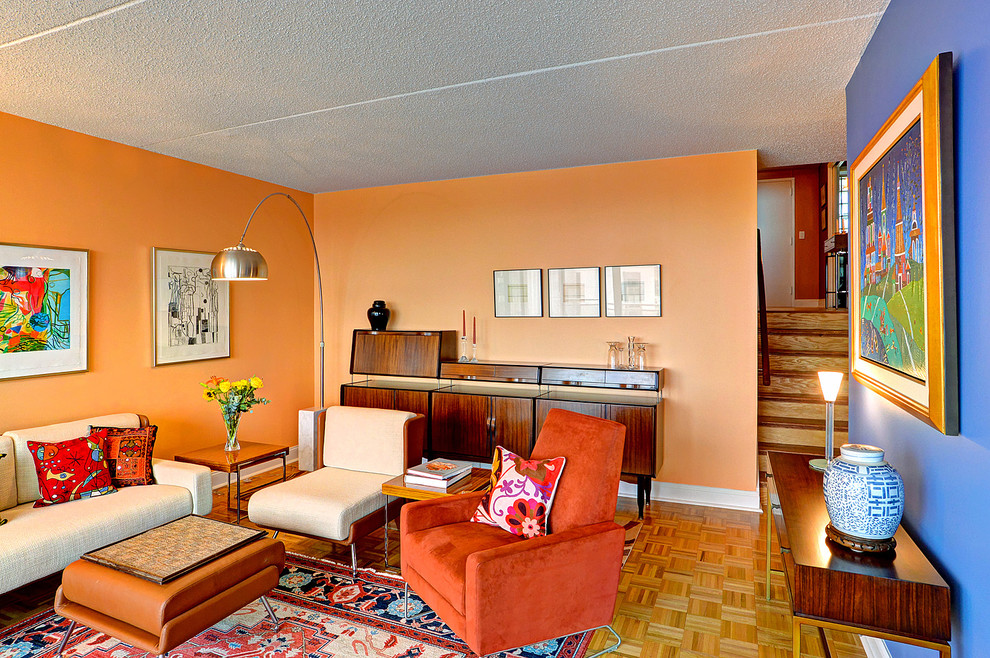 Complete Home Redesign - Midcentury - Living Room - Portland Maine - by ...