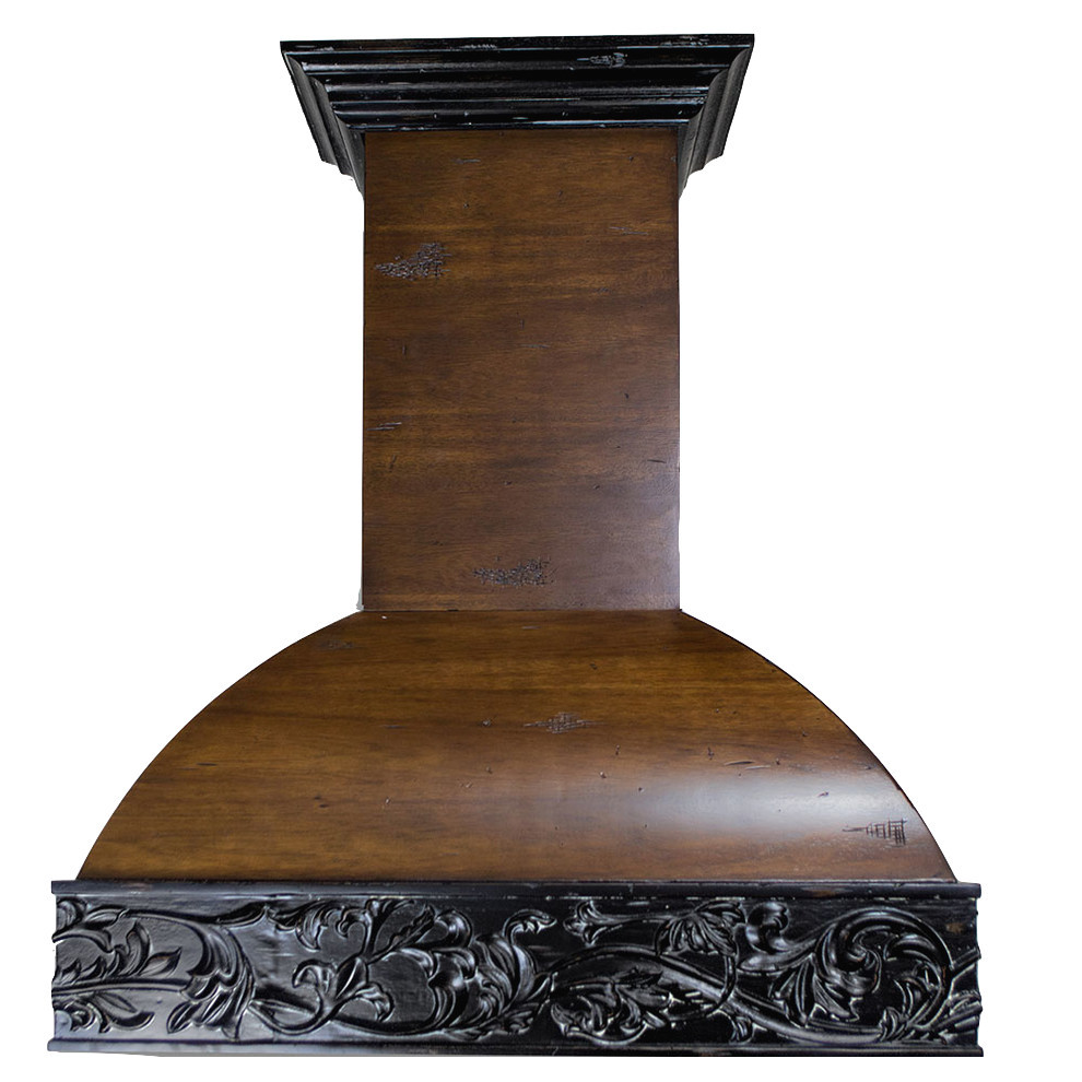 ZLINE 393AR30 Wooden Wall Range Hood with Crown Molding Traditional Range Hoods And Vents