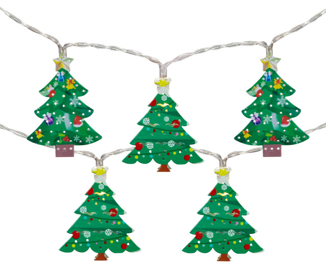 10Count Warm White LED Metal Christmas Tree Fairy Lights 5.5' Copper