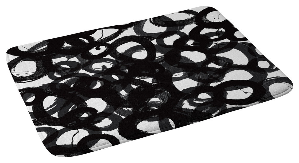 Kent Youngstrom Black Circles Memory Foam Bath Mat, 34"x21 ...