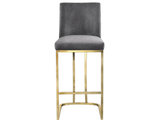 Heidi Velvet Counter Stool, Gray