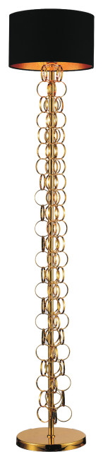 CWI Lighting 5627F11G One Light Floor Lamp Chained Gold