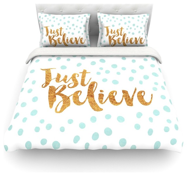 Nick Atkinson Just Believe White Gold Featherweight Duvet Cover Nick Atkinson Just Believe White Gold Featherweight Duvet Cover