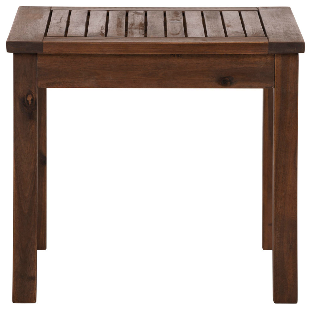 20" Wood Patio Simple Side Table Transitional Outdoor Side Tables