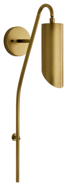 Trentino 1 Light Wall Sconce, Natural Brass