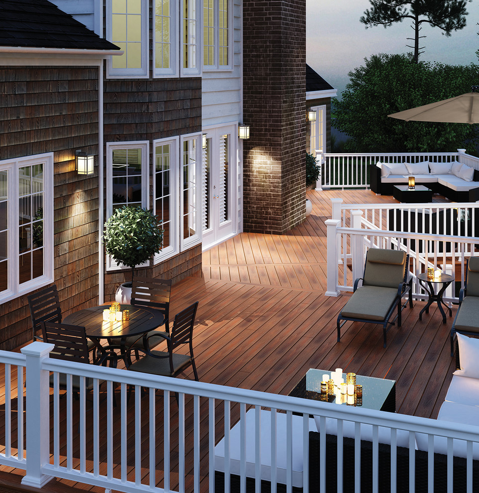 This is an example of a large traditional deck in Charlotte.