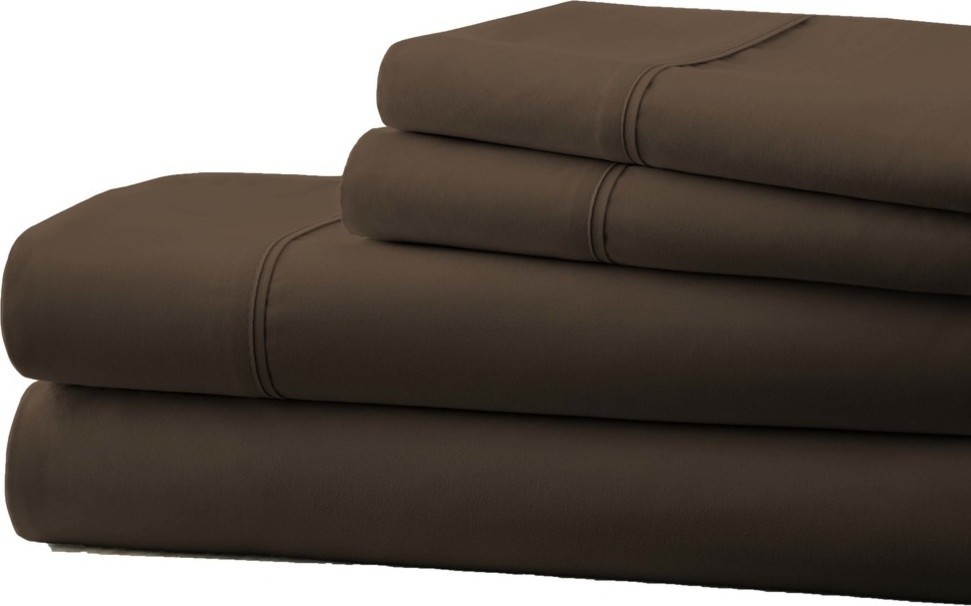 Becky Cameron Premium Ultra Soft Luxury 4-Piece Bed Sheet Set, Twin, Chocolate