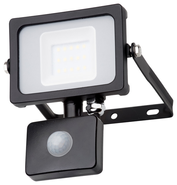 Outdoor Led Floodlight With Pir Sensor Black Industrial Outdoor Led Floodlight With Pir Sensor Black Industrial Security Lights Flood By Litecraft