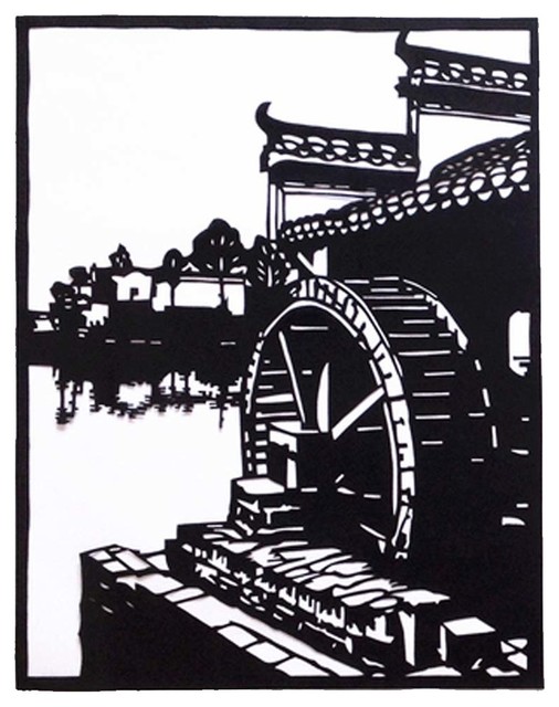 45x35cm Delicate Windowdecoration Traditional Paper Cut Design
