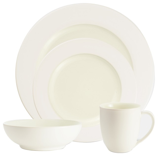 Noritake Noritake Colorwave White Rim 48 Piece Dinnerware Set, Service for 12 Dinnerware Sets
