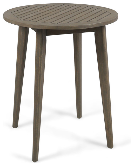 Gdf Studio Fitch Outdoor Round Acacia Wood Bistro Table Gdf Studio Fitch Outdoor Round Acacia Wood Bistro Table Gray Midcentury Pub And Tables By Gdfstudio