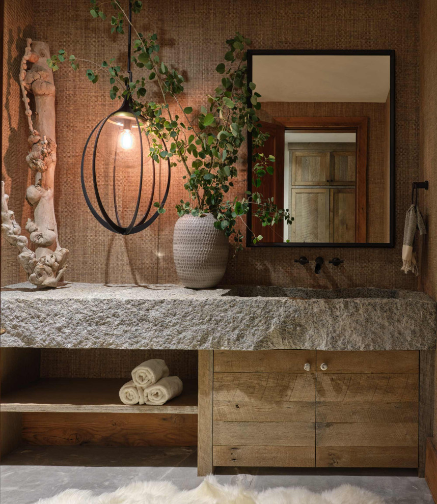 Photo of a rustic bathroom in Other.