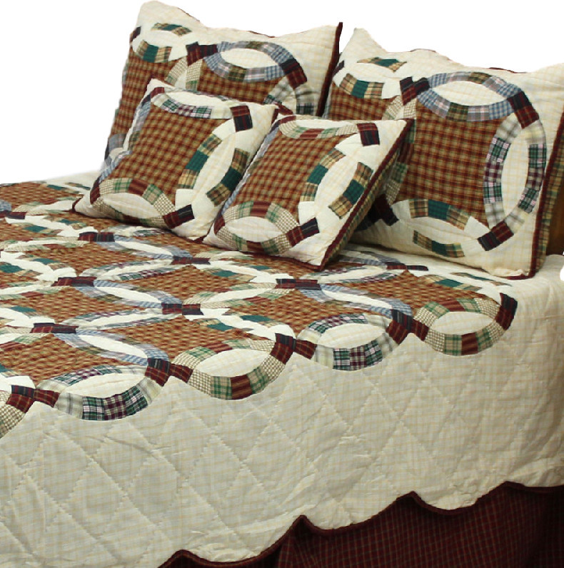 Woodland Ring King Quilt, 105"W X 95"L, Queen